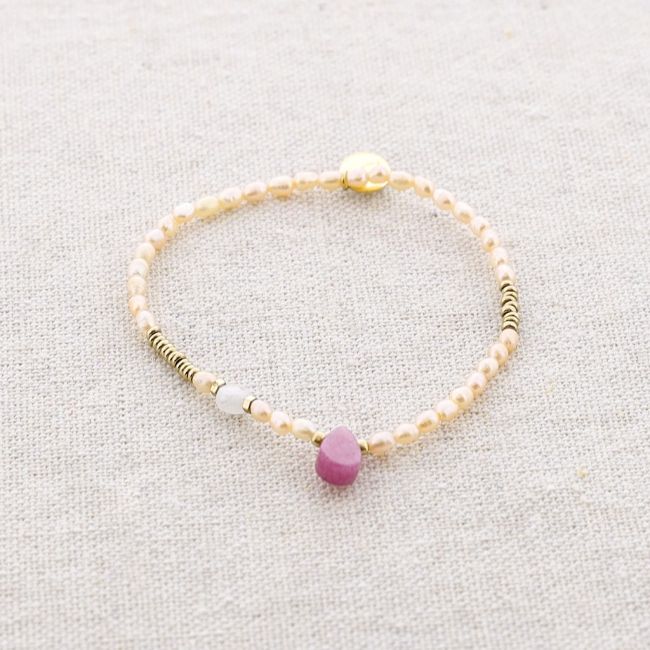 PULSERA ELÁSTICA ACERO PERLAS CULTIVADAS