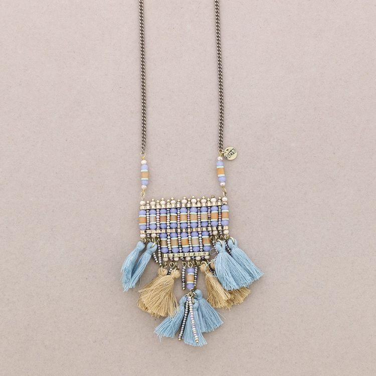 COLLAR LARGO CUENTAS COLG. FLECO