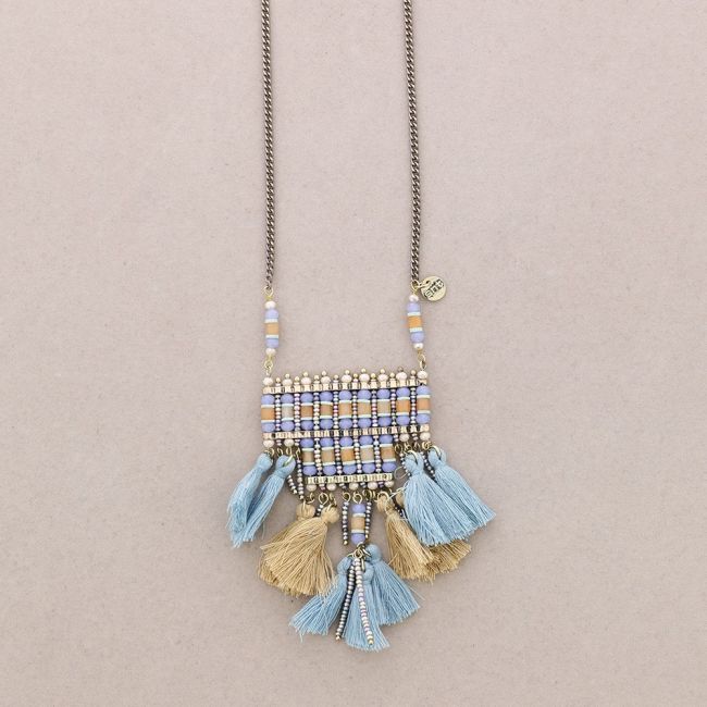 COLLAR LARGO CUENTAS COLG. FLECO