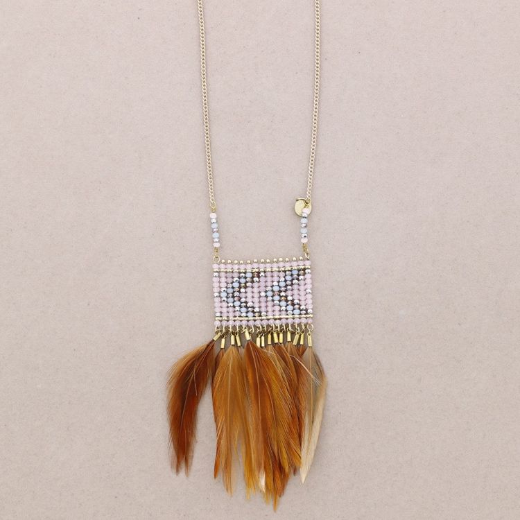 COLLAR LARGO CUENTAS COLG. FLECO
