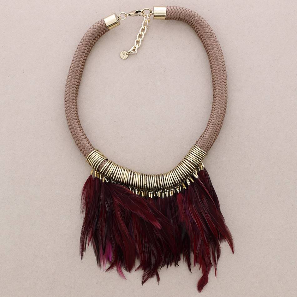 CRYSTAL FEATHERS SHORT NECKLACE