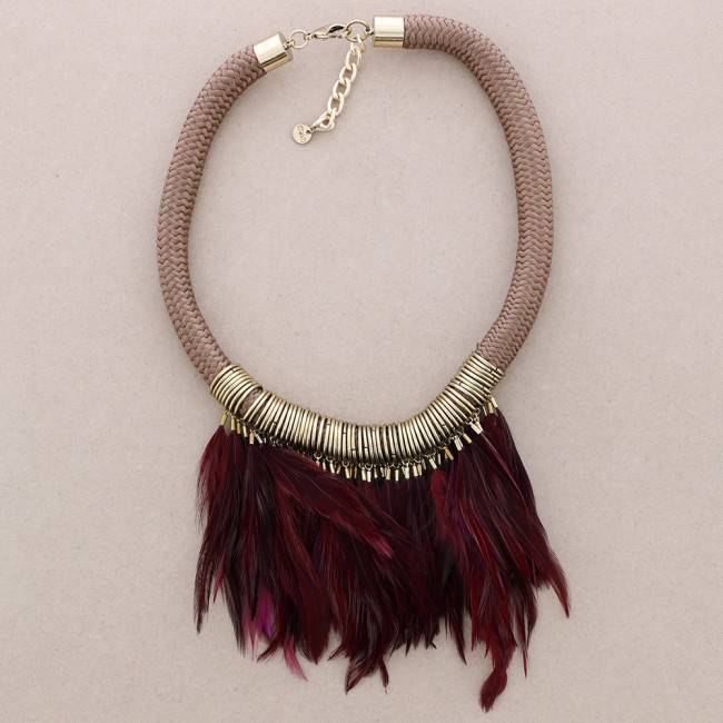 CRYSTAL FEATHERS SHORT NECKLACE