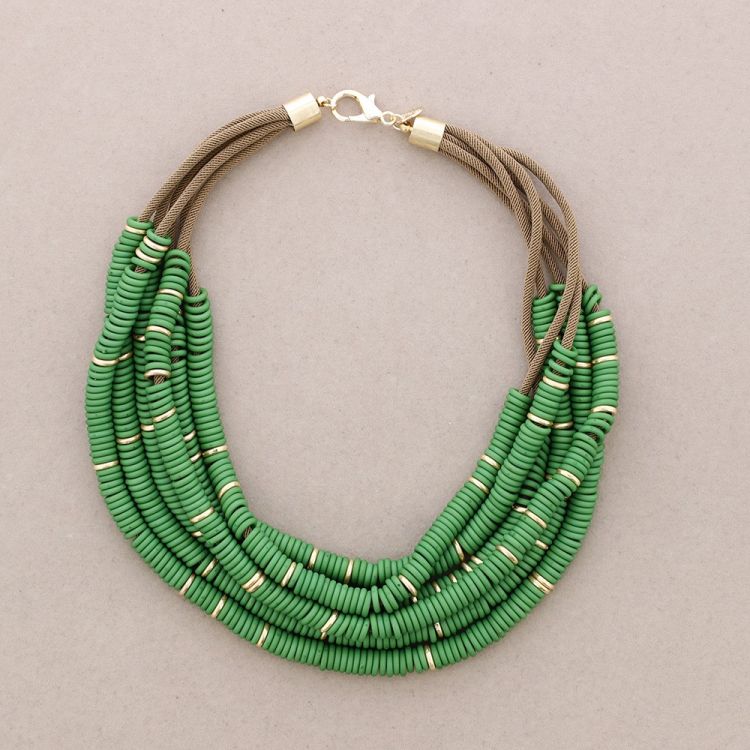 6 STRIP RESIN BEAD NECKLACE