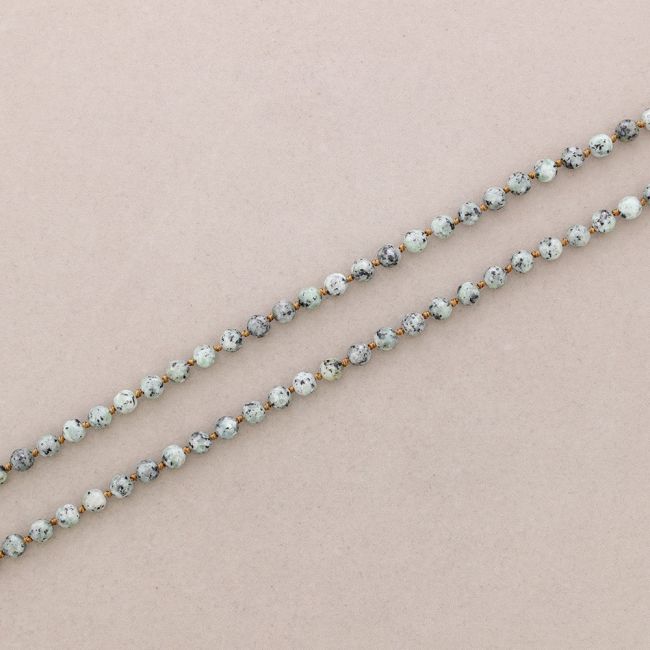 LONG NECKLACE KNOTS FACETED STONE BALLS 1.2M*8MM