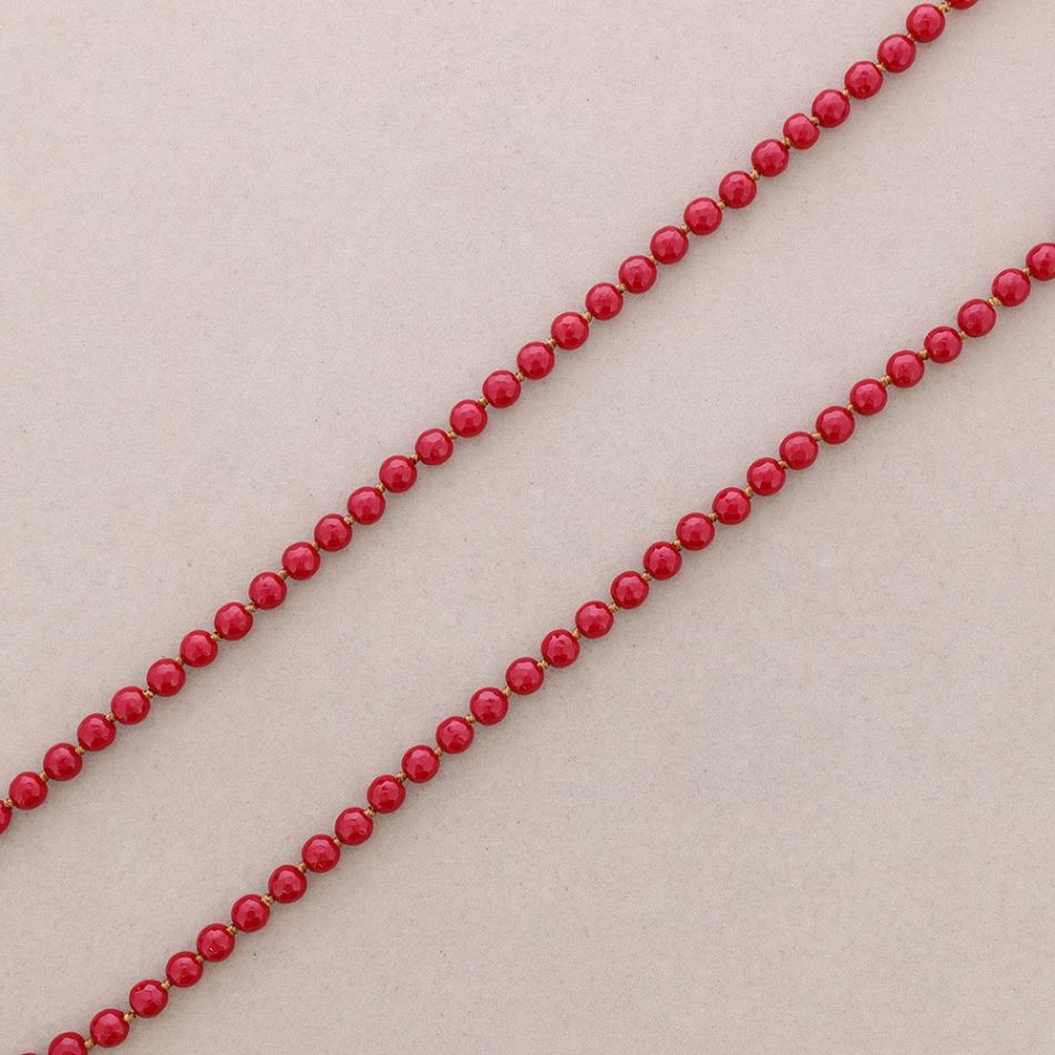 COLLAR LARGO NUDOS BOLAS FACETADAS PIEDRA 1.2M*8MM