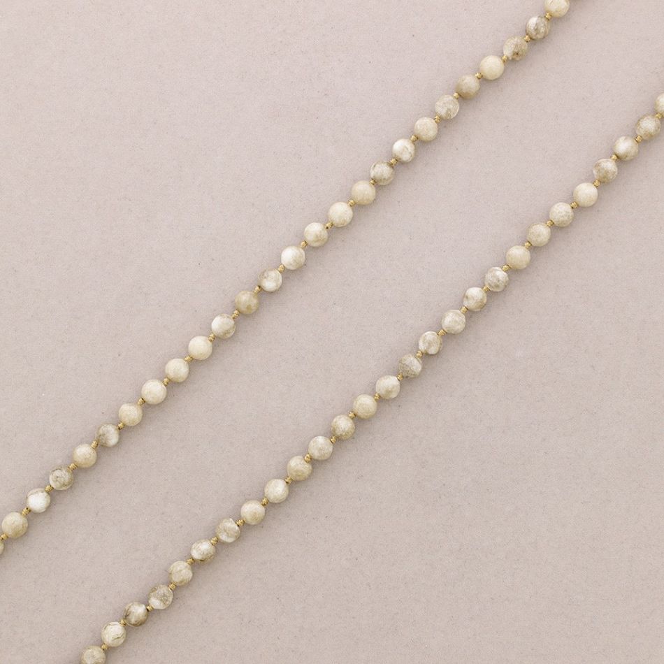 LONG NECKLACE KNOTS FACETED STONE BALLS 1.2M*8MM