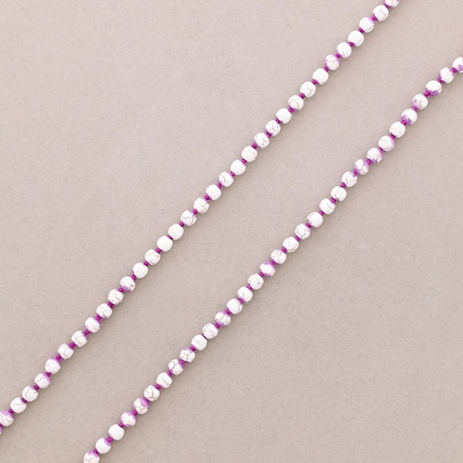 LONG NECKLACE KNOTS FACETED STONE BALLS 1.2M*8MM