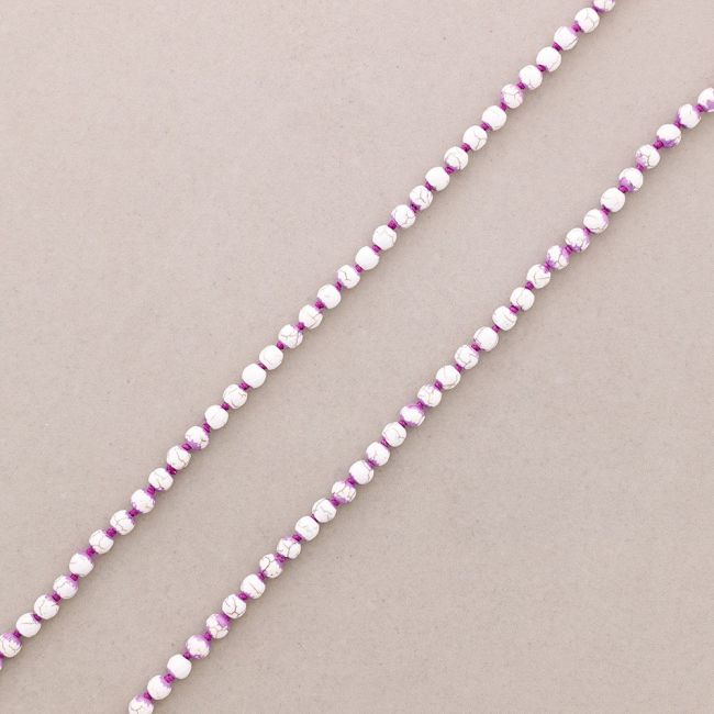 LONG NECKLACE KNOTS FACETED STONE BALLS 1.2M*8MM