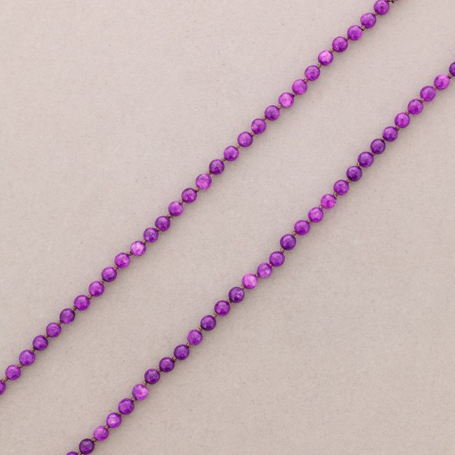LONG NECKLACE KNOTS FACETED STONE BALLS 1.2M*8MM