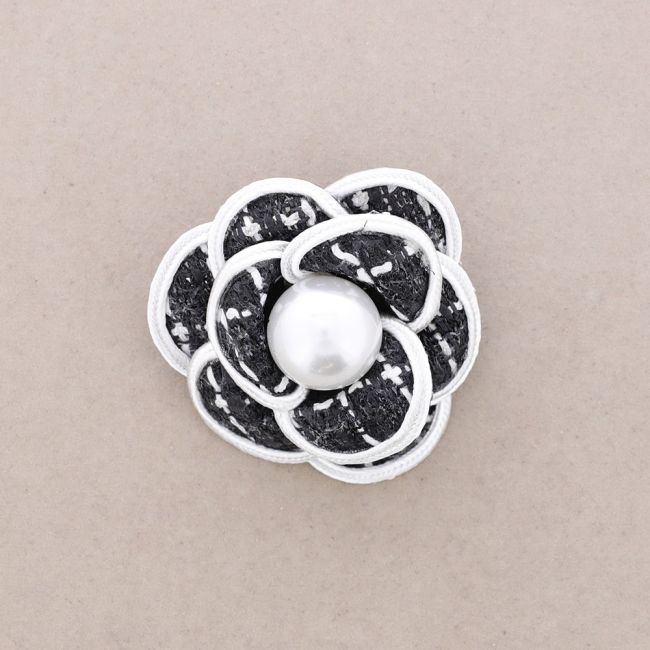 FABRIC FLOWER BROOCH 6CM