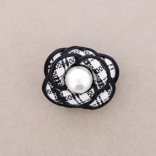 FABRIC FLOWER BROOCH 6CM
