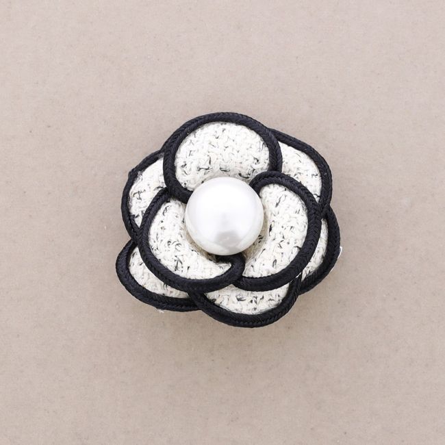 FABRIC FLOWER BROOCH 6CM