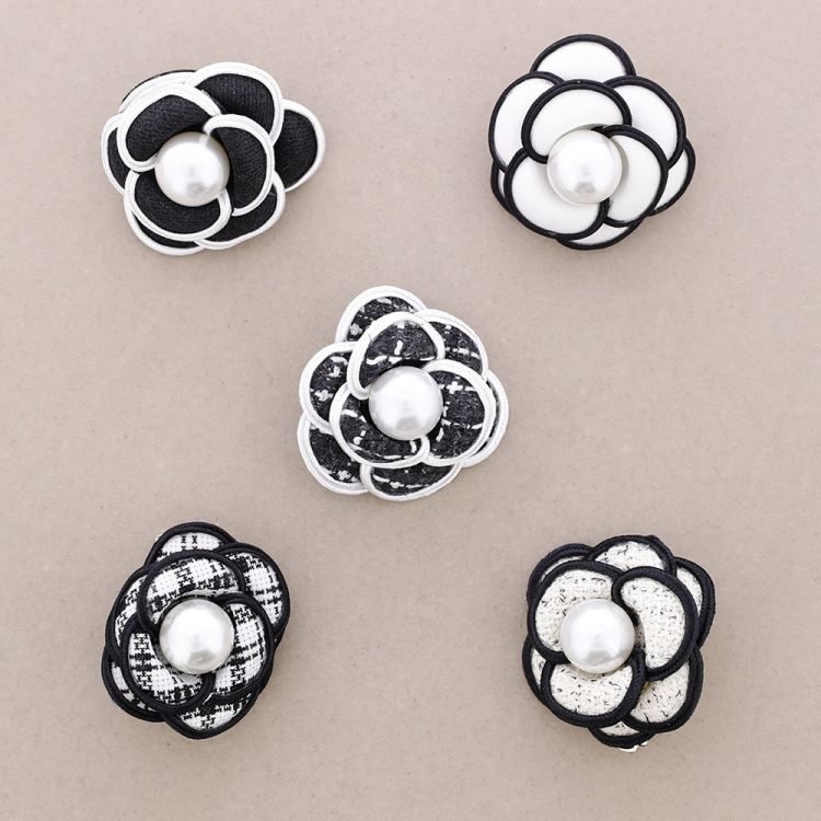 FABRIC FLOWER BROOCH 6CM 2