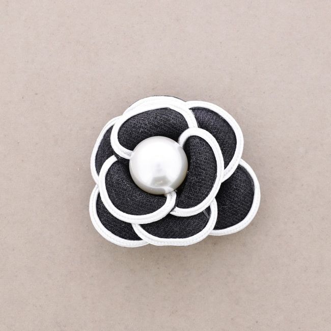 FABRIC FLOWER BROOCH 6CM
