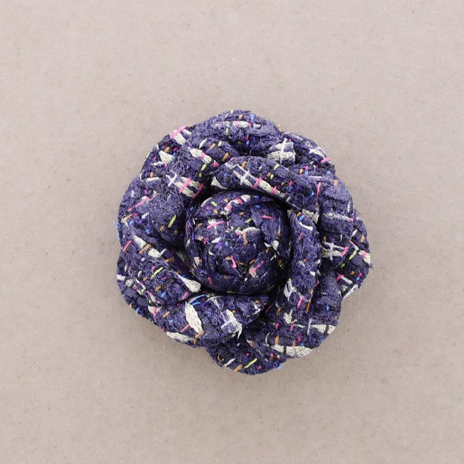 BROCHE FLOR TELA ESTAMPADA 6CM