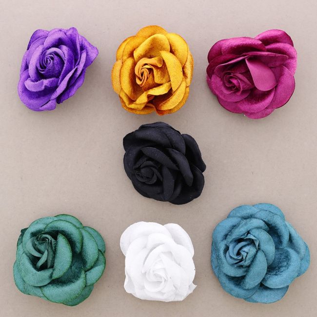 BROCHE FLOR TELA ATERCIOPELADA 10CM