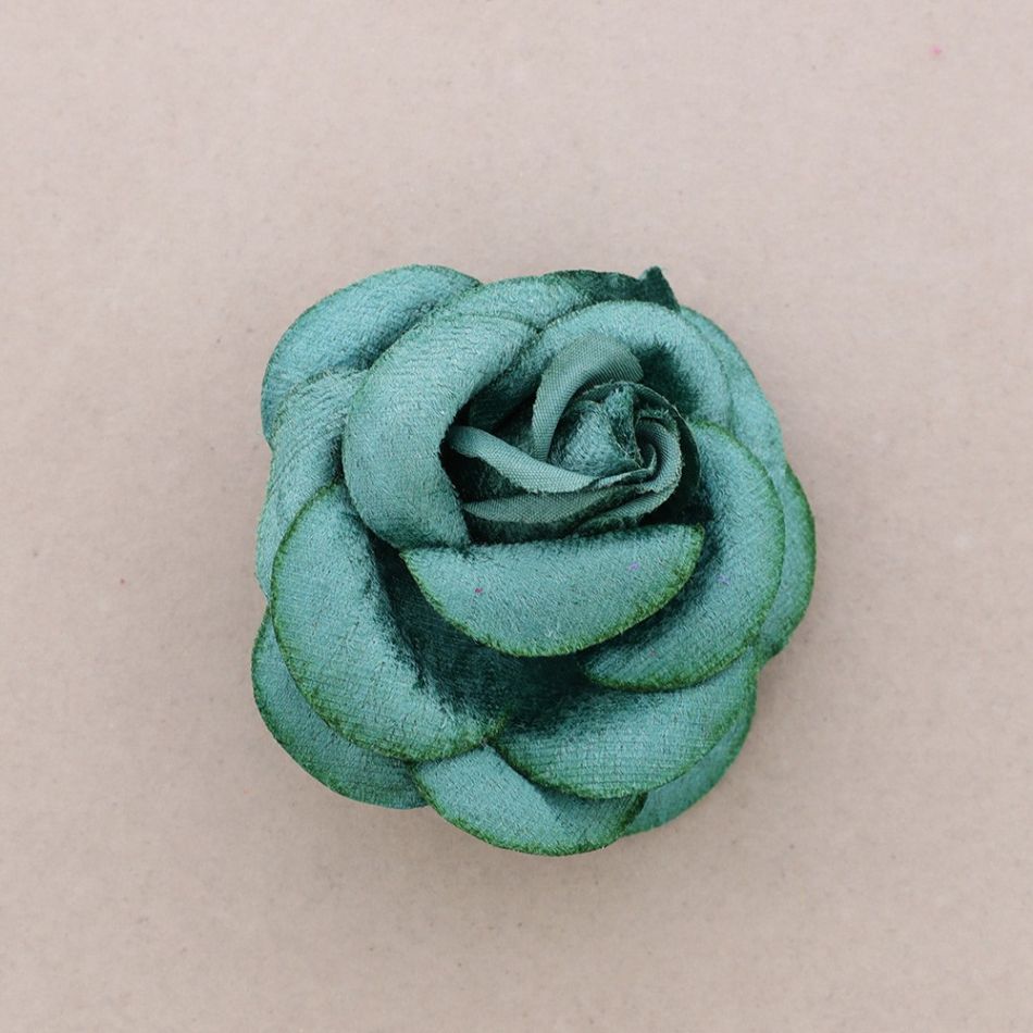 VELVET FABRIC FLOWER BROOCH 10CM