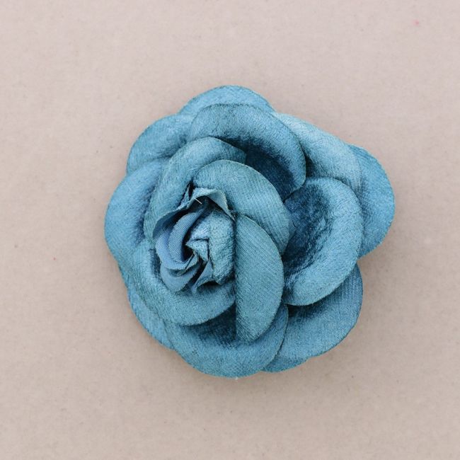 VELVET FABRIC FLOWER BROOCH 10CM