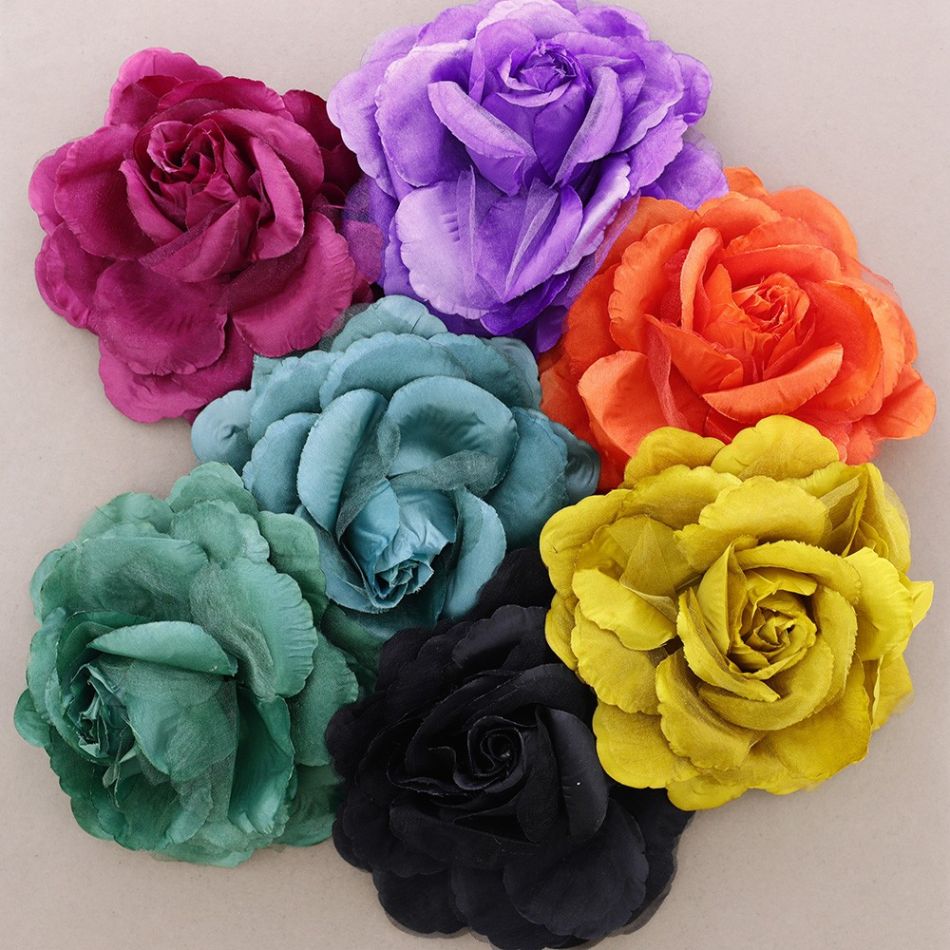 FABRIC FLOWER BROOCH 16CM