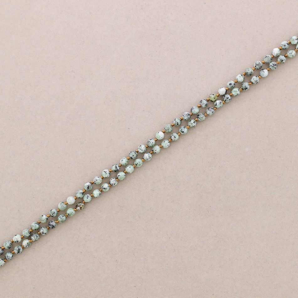 LONG NECKLACE KNOTS FACETED STONE BALLS 1.2M*6MM
