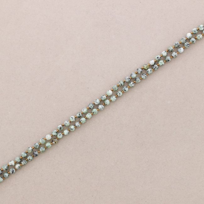 LONG NECKLACE KNOTS FACETED STONE BALLS 1.2M*6MM
