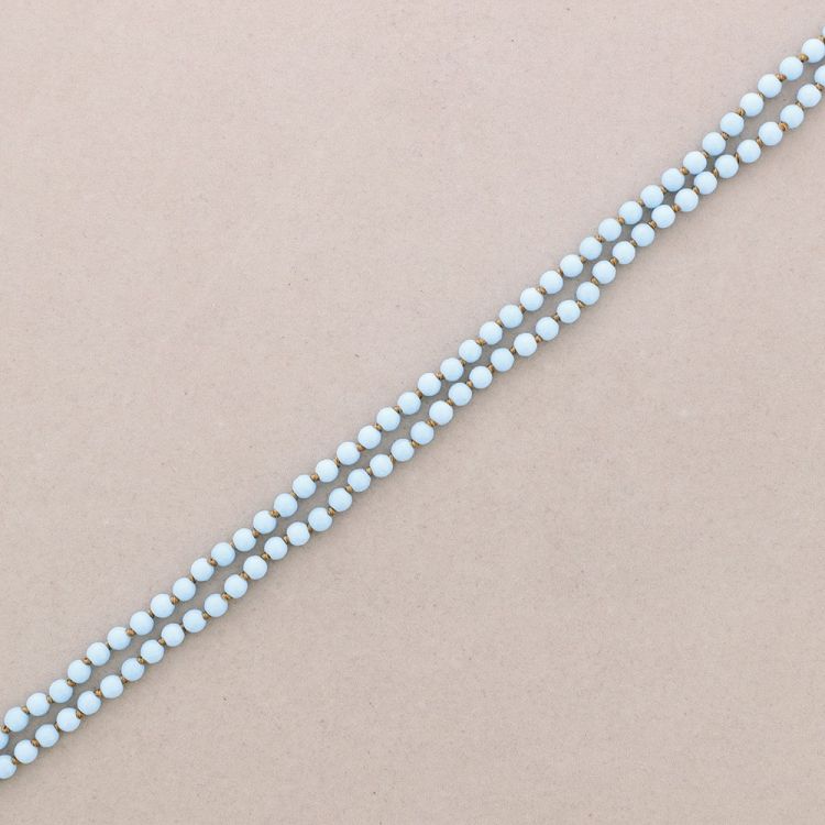 COLLAR LARGO NUDOS BOLAS FACETADAS PIEDRA 1.2M*6MM