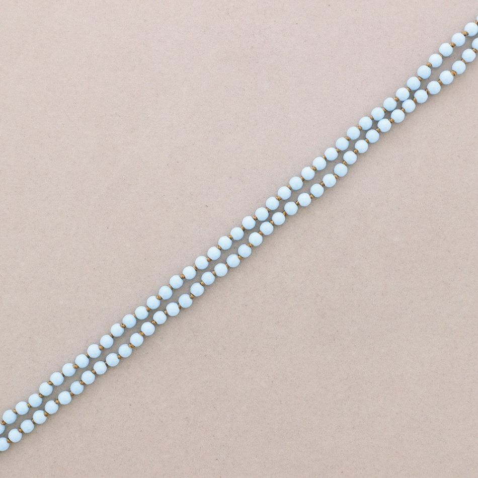 LONG NECKLACE KNOTS FACETED STONE BALLS 1.2M*6MM