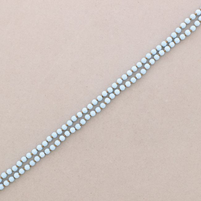 LONG NECKLACE KNOTS FACETED STONE BALLS 1.2M*6MM