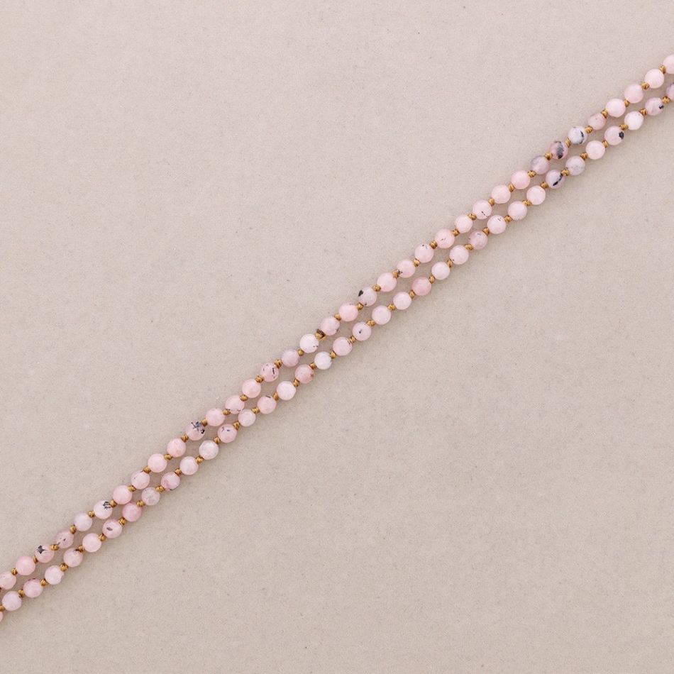 LONG NECKLACE KNOTS FACETED STONE BALLS 1.2M*6MM