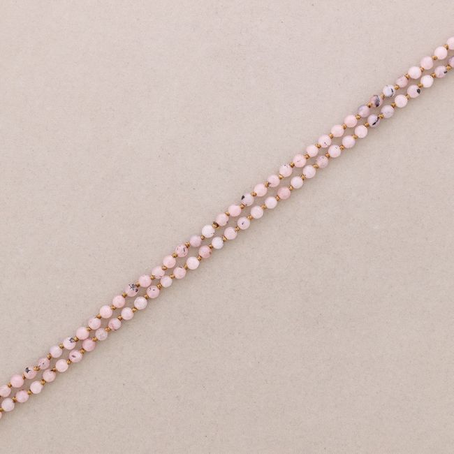 COLLAR LARGO NUDOS BOLAS FACETADAS PIEDRA 1.2M*6MM