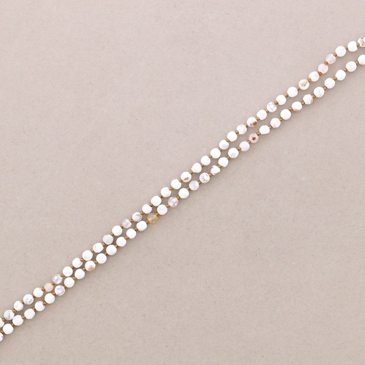 LONG NECKLACE KNOTS FACETED STONE BALLS 1.2M*6MM 2