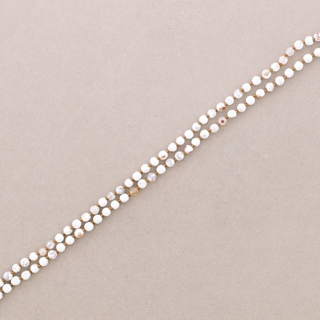COLLAR LARGO NUDOS BOLAS FACETADAS PIEDRA 1.2M*6MM