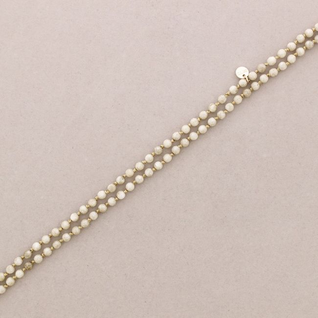 LONG NECKLACE KNOTS FACETED STONE BALLS 1.2M*6MM
