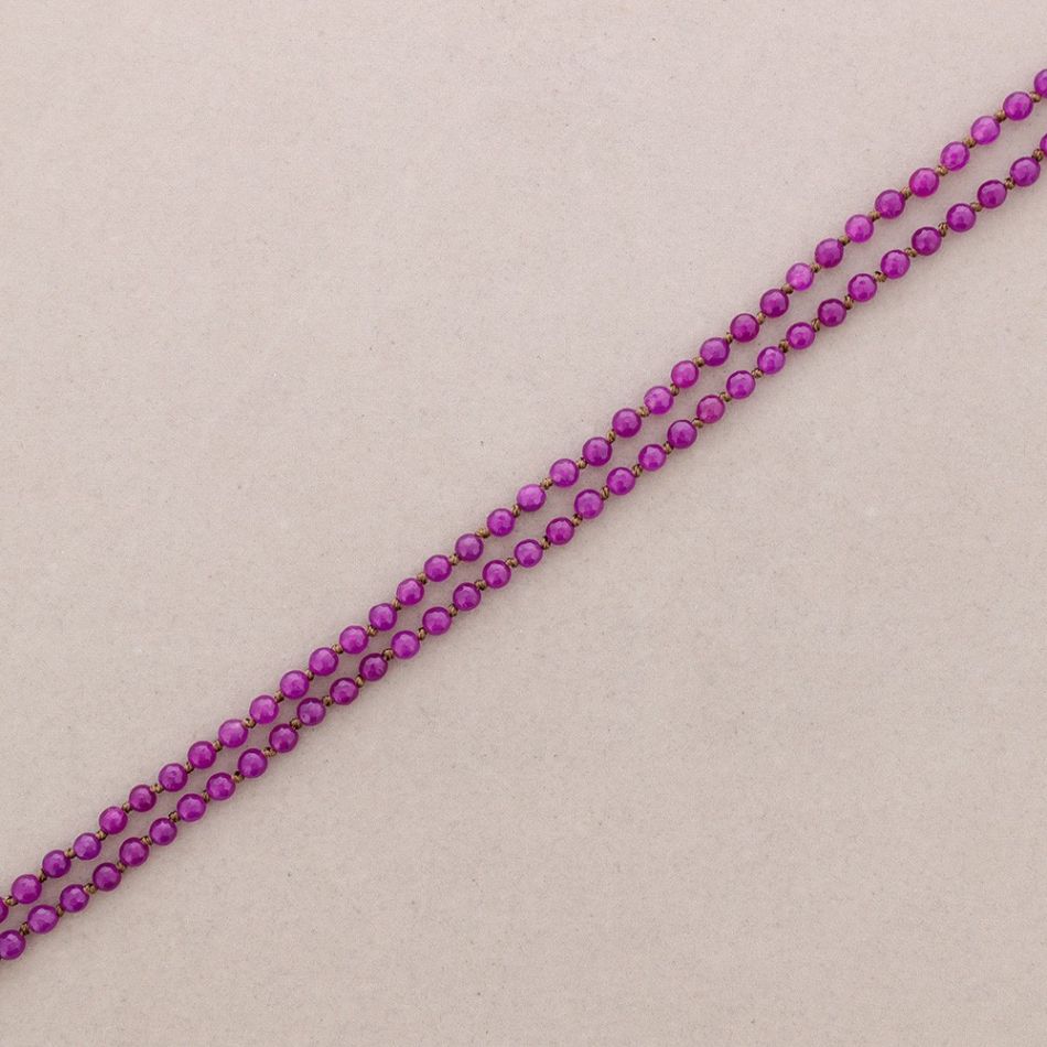 COLLAR LARGO NUDOS BOLAS FACETADAS PIEDRA 1.2M*6MM