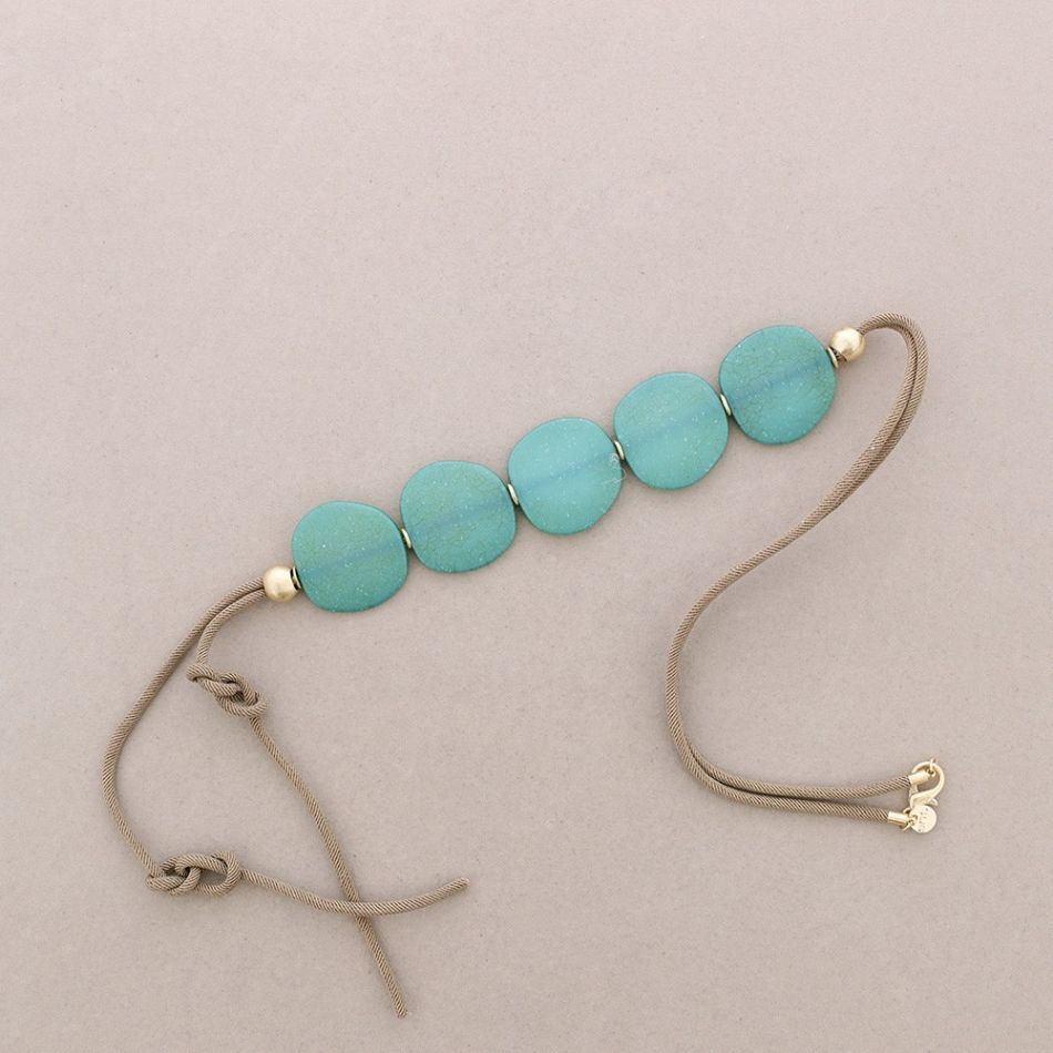 LONG RESIN BEAD PENDANT NECKLACE