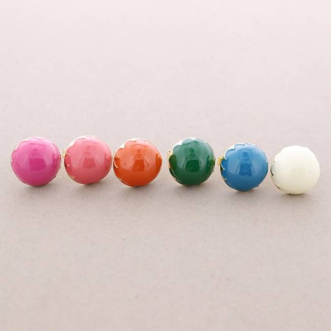 ENAMEL METAL GOLD-PLATED RING