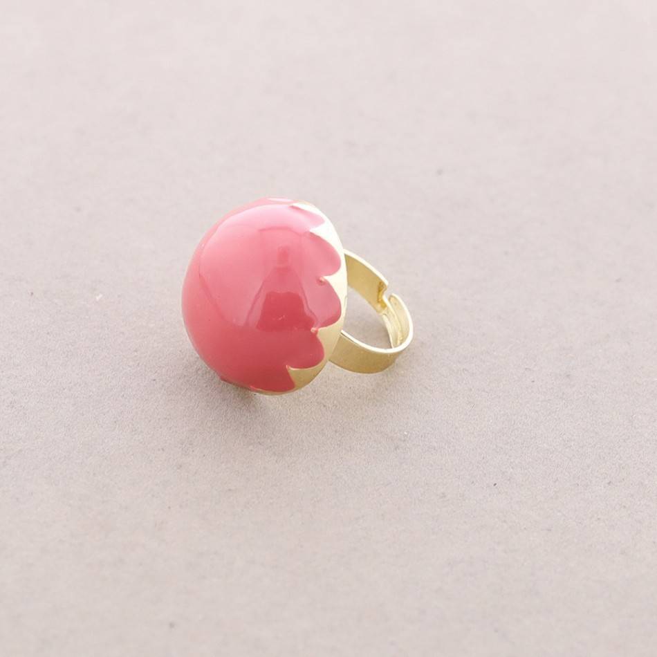 ENAMEL METAL GOLD-PLATED RING