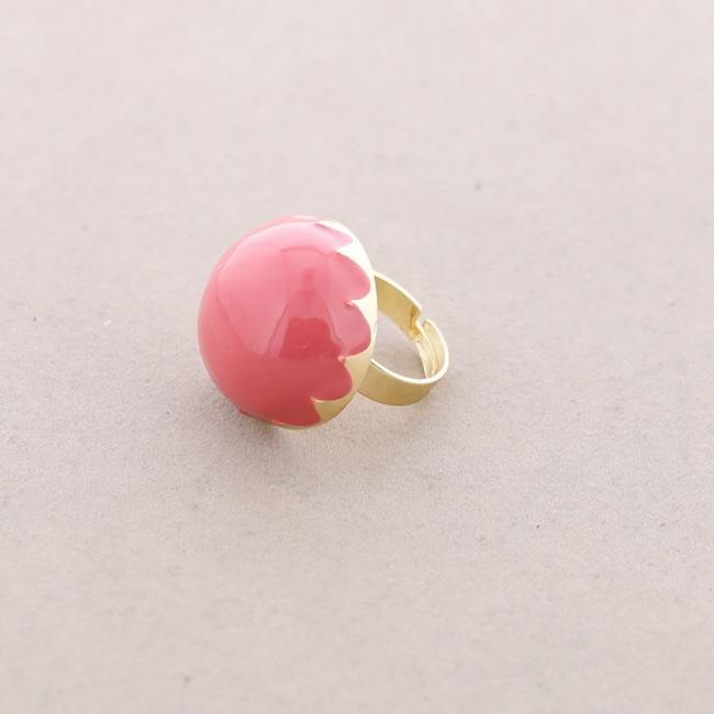 ENAMEL METAL GOLD-PLATED RING
