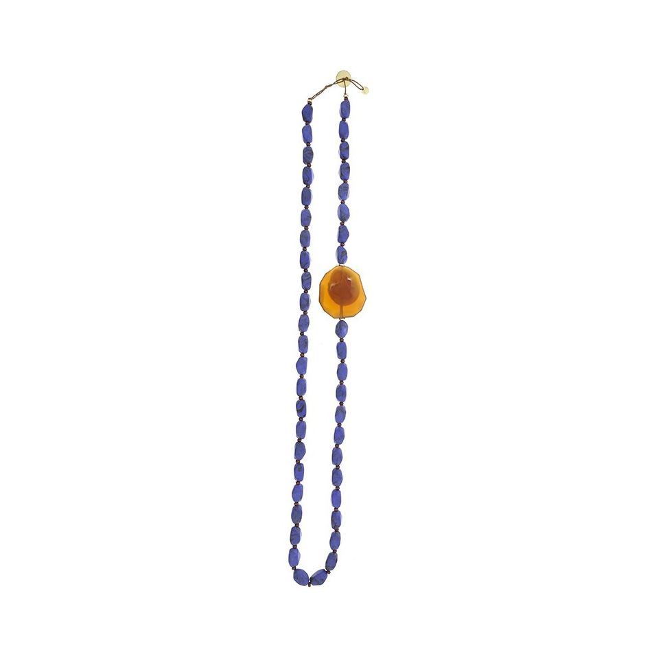 COLLAR LARGO CUENTAS RESINA