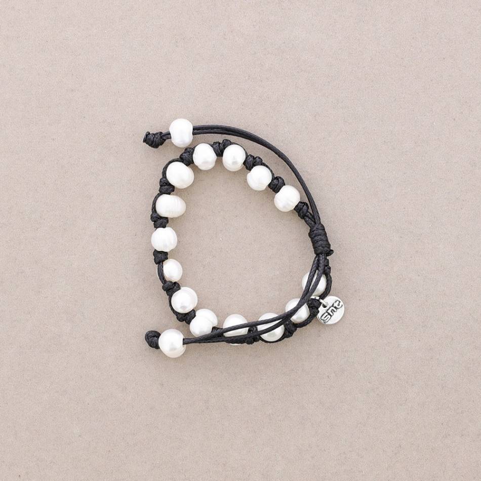 MACRAME CULTURED PEARLS BRACELET