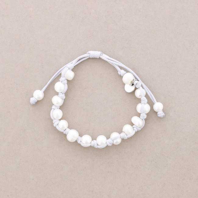 MACRAME CULTURED PEARLS BRACELET