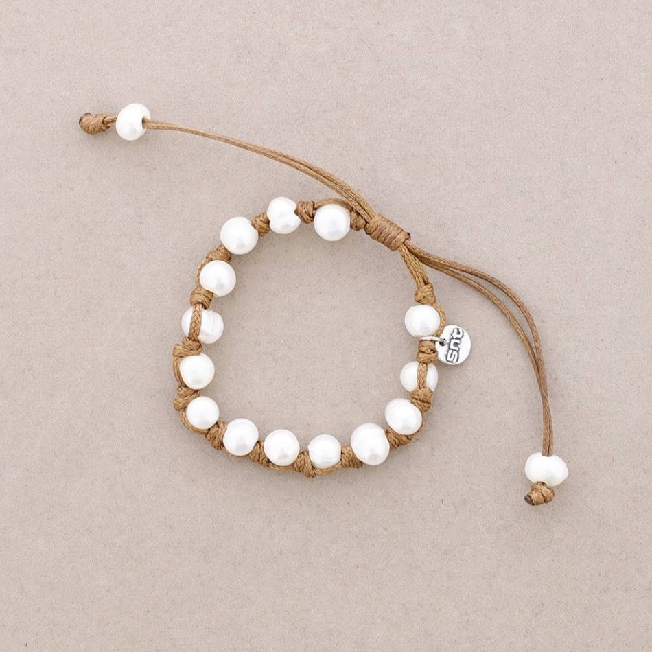 MACRAME CULTURED PEARLS BRACELET