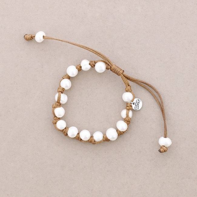 MACRAME CULTURED PEARLS BRACELET