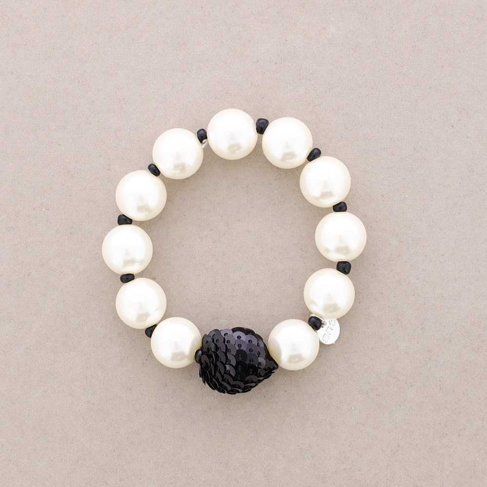 ELASTIC IMITATION PEARL BALL SEQUINED BRACELET