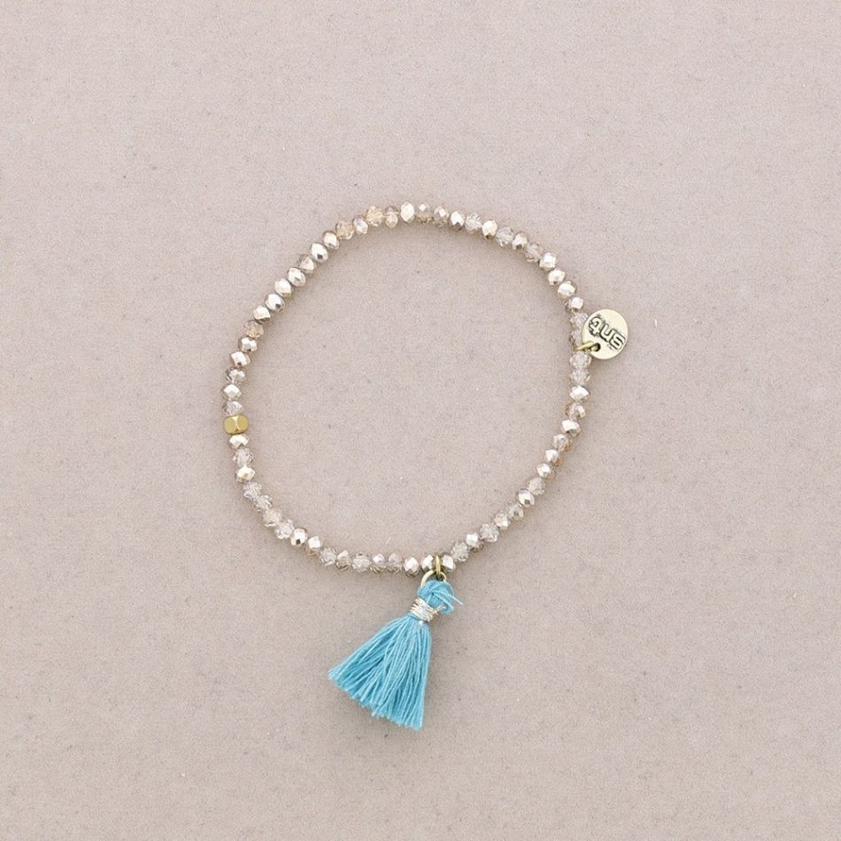 PULSERA CUENTAS FACETADAS FLECO