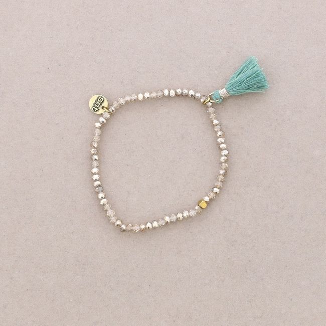 PULSERA CUENTAS FACETADAS FLECO