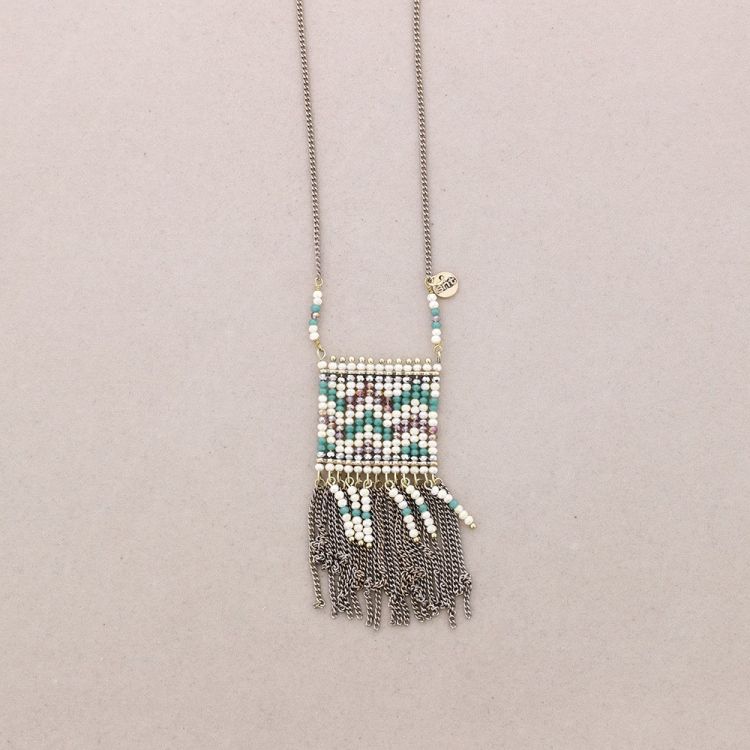 COLLAR LARGO COLG. CUENTAS FLECOS