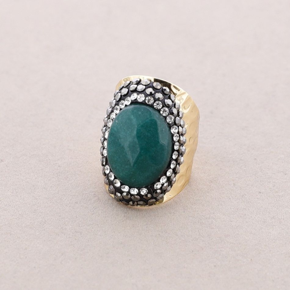 BRONZE STONE CRYSTALS RING