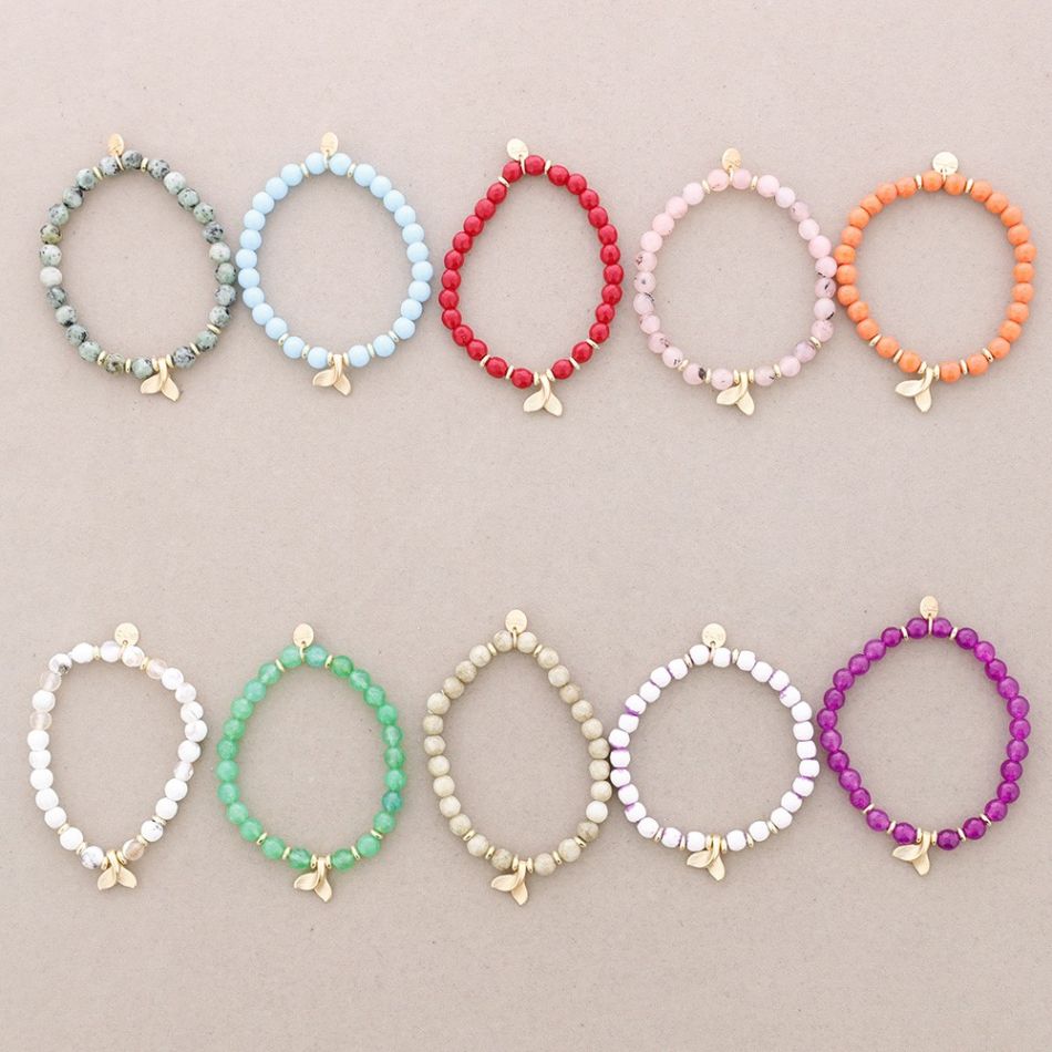PULSERA ELÁSTICA PIEDRAS COLA METAL
