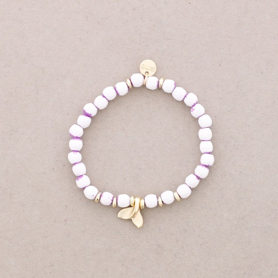 ELASTIC BRACELET WITH METAL TAIL STONES